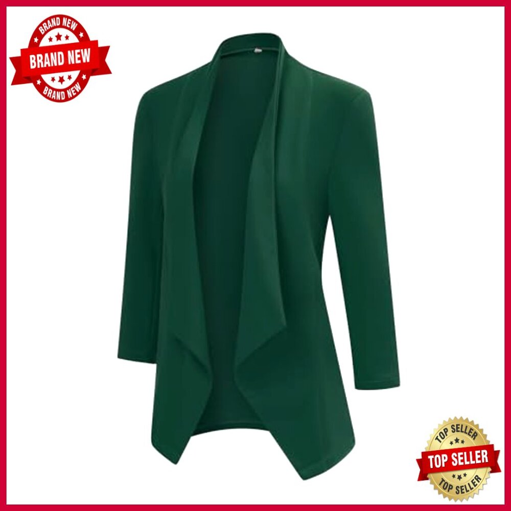 Long Sleeve Open Front Blazer, Business Casual Jacket, Lightweight Polyester - Picture 5 of 6